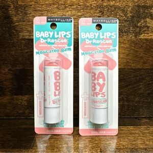 Maybelline New York Baby Lips Dr Rescue #55 Coral Crave Medicated Lot Of 2 NEW